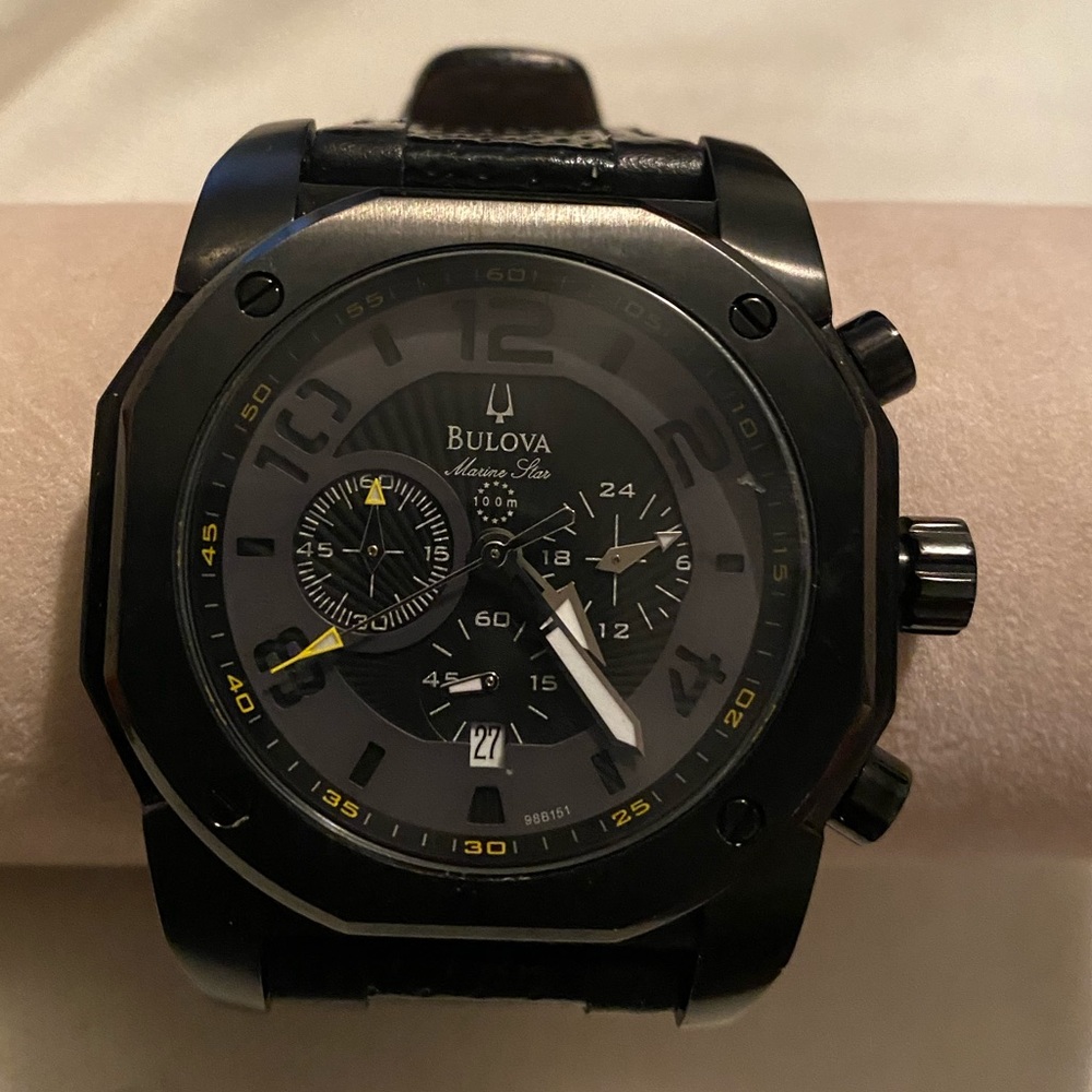 Bulova Men's Marine Star Black on Black Color Scheme Watch